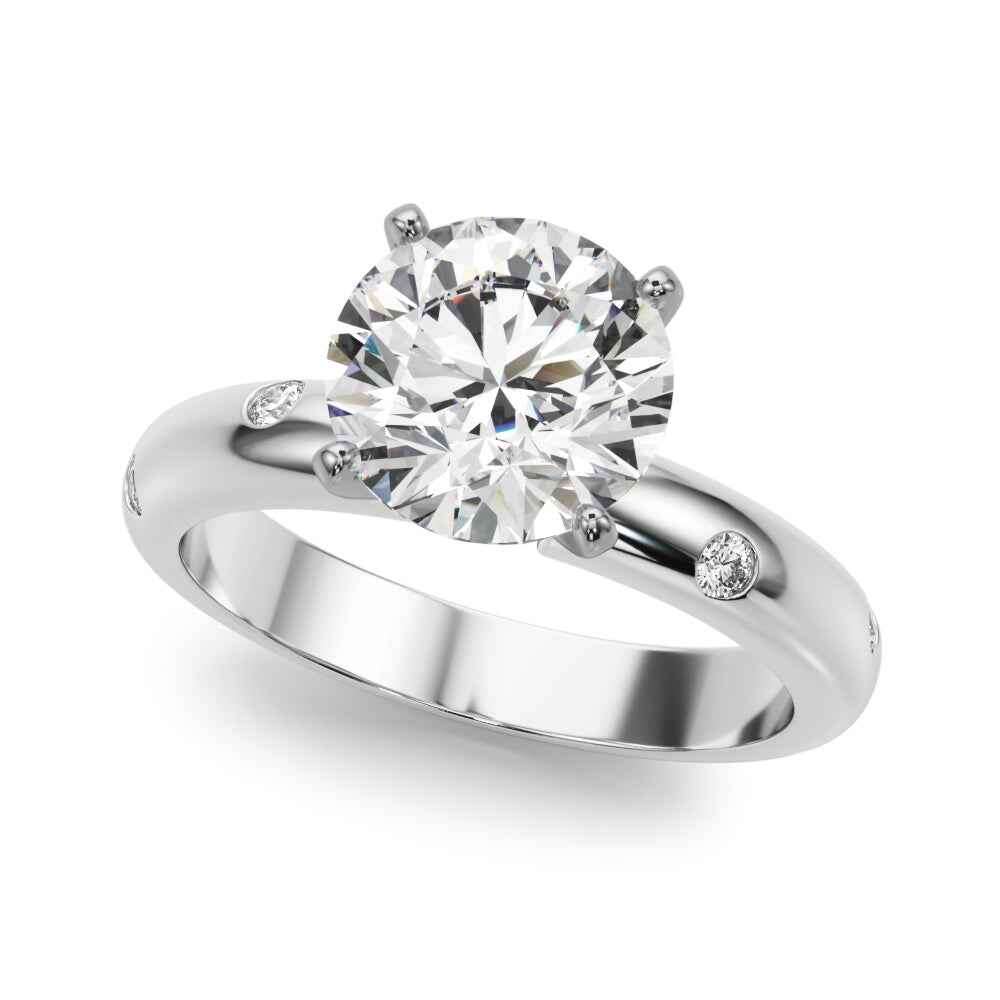 14kt White Gold 1/8 CTW Diamond Semi-Mount Ring Setting - Style