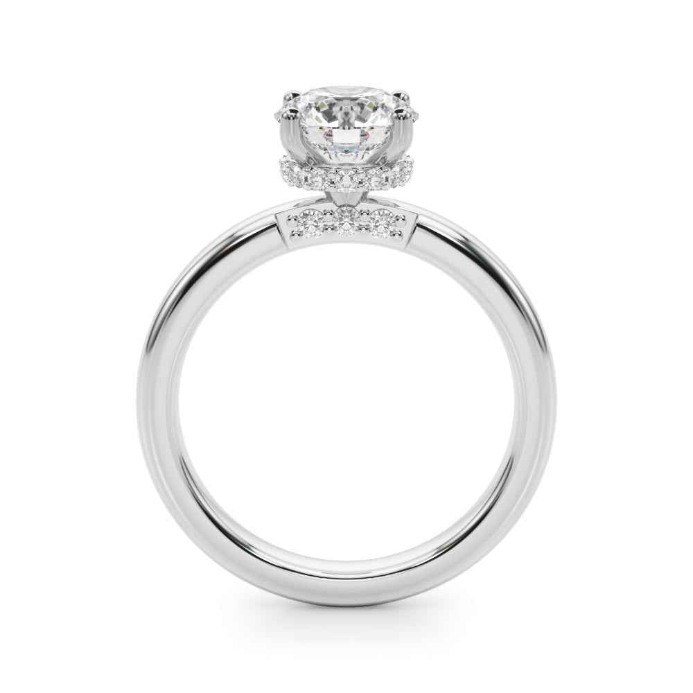 14kt White Gold 1 CT Round Diamond Semi-Mount Engagement Ring