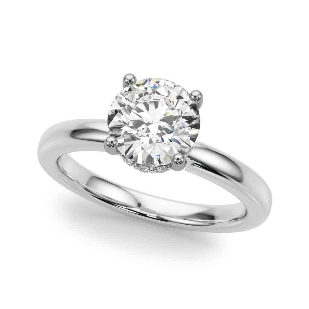 14kt White Gold 1 CT Round Diamond Semi-Mount Engagement Ring