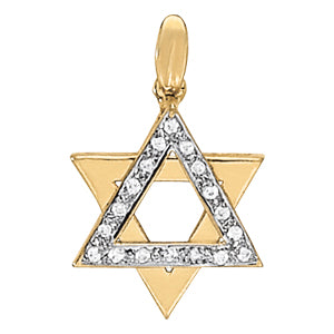 14kt White/Yellow Gold Religious Novelty Pendants with 1/8 ct tw SI2, H-I Diamonds