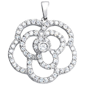 14kt White Gold 3/4 ct tw SI2 H-I Diamond Pendant Setting - STYLE