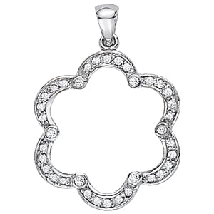 14kt White Gold 3/8 Carat TW SI2, H-I Diamond Pendant Charm (Style
