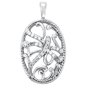 14kt White Gold 1/8 ct TW SI2 H-I Diamond Pendant - STYLE