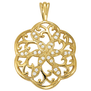 14kt White Gold 1/4 CTW SI2 H-I Diamond Pendant Necklace - STYLE