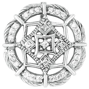 14k White Gold 1/4 CTW SI2 H-I Diamond Pendant Necklace Charm