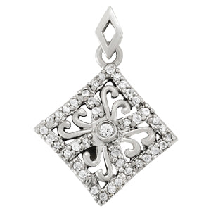 14kt White Gold Diamond Pendant Necklace (1/5 ct tw, SI2, H-I) - Style