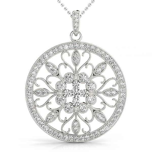 14kt White Gold 7/8 ct TW Diamond Pendant - SI1-SI2, G-H