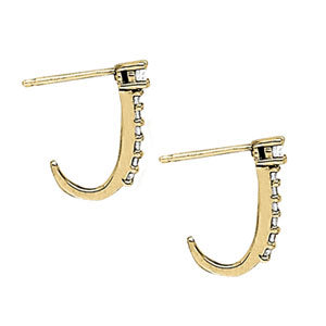 14kt White Gold 1/2 CTW J-Hoop Earrings - SI2, H-I Clarity