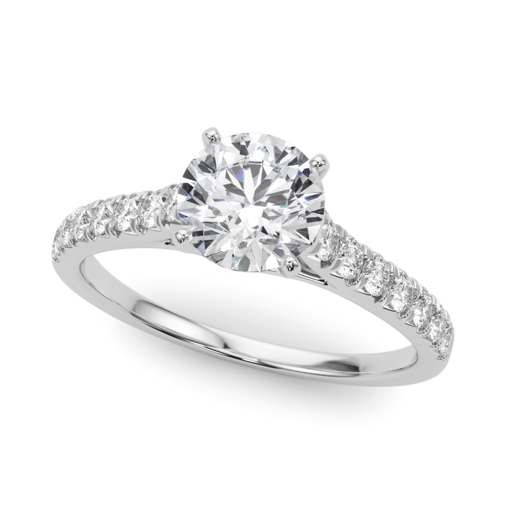 14kt White Gold 1/3 ct TW SI1-G/H Diamond Engagement Ring Semi-Mount