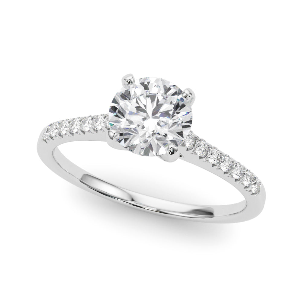14kt White Gold Engagement Ring Setting - 1/10 ct TW SI1-SI2, G-H Diamonds
