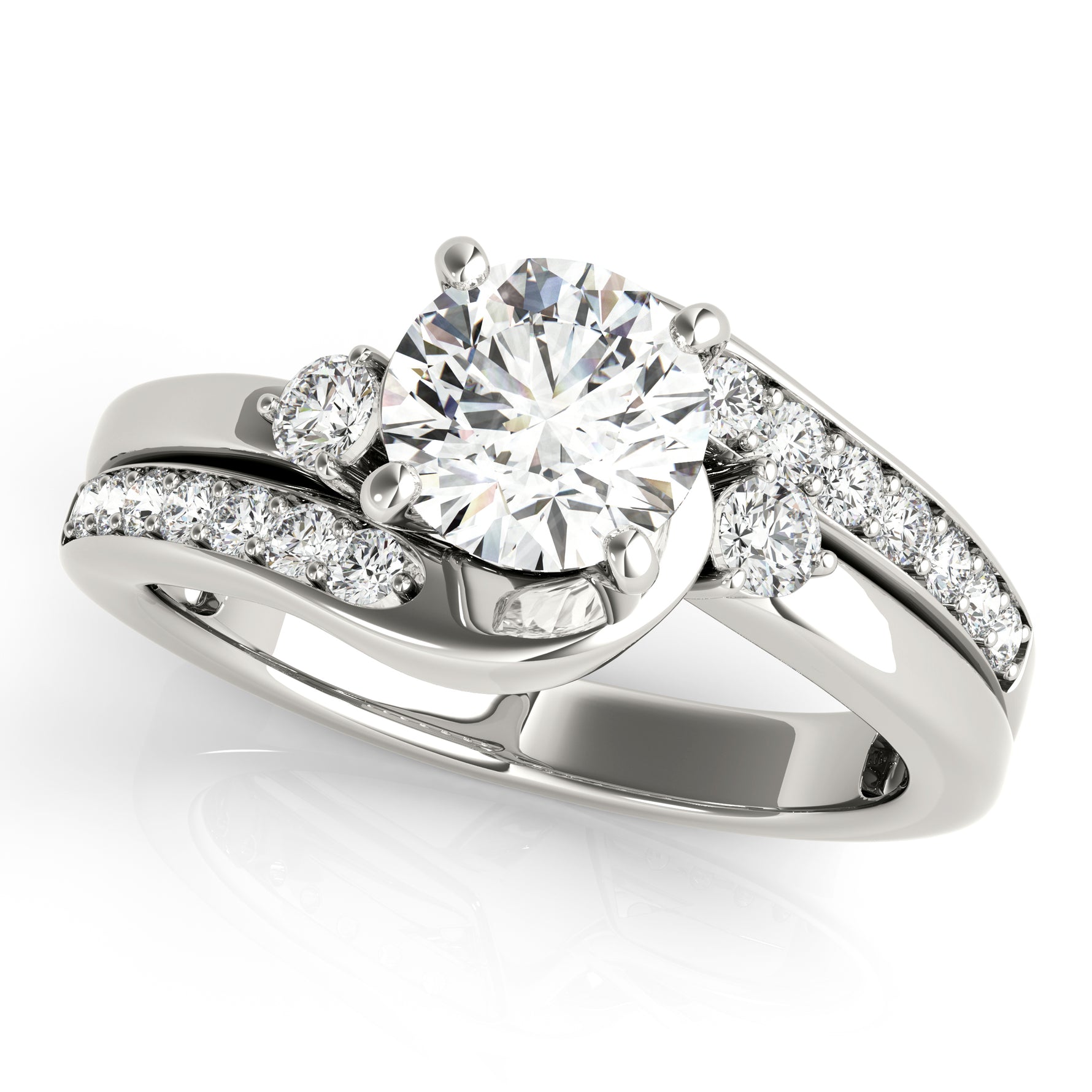 STYLE # 50813-E: Elegant 14kt Bypass Engagement Ring Setting