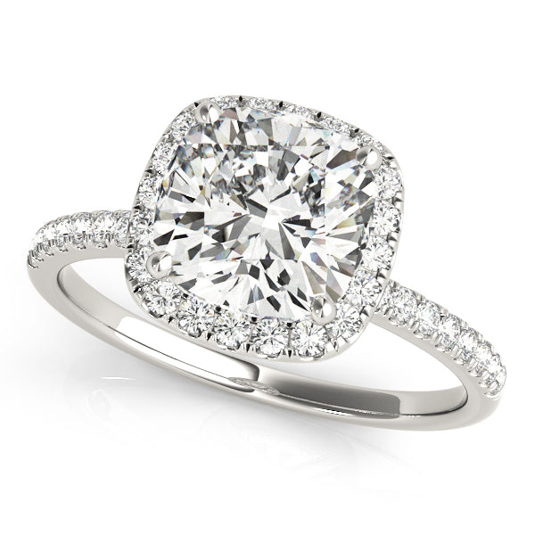 STYLE # 50906-E-8: Elegant Halo Square & Cushion Cut Engagement Ring