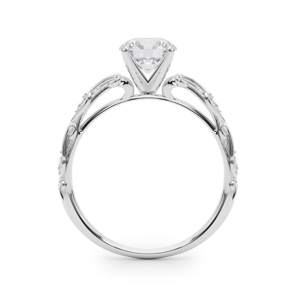 14kt White Gold Semi-Mount Engagement Ring with 1/20 ct tw Diamonds - STYLE