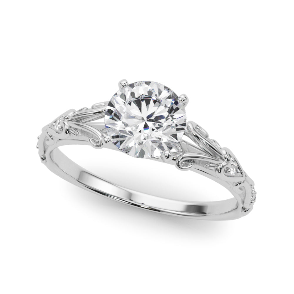 14kt White Gold Semi-Mount Engagement Ring with 1/20 ct tw Diamonds - STYLE