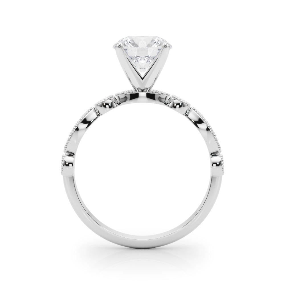 Elegant 14kt White Gold Engagement Ring Setting - STYLE