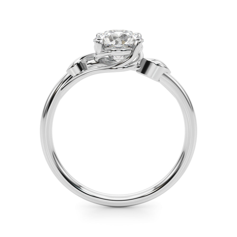 Exquisite 14kt White Gold Round Cut Engagement Ring Setting - Style 51172-E-1/2