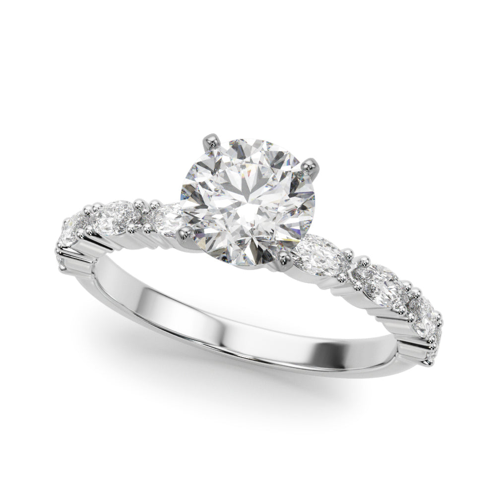 Elegant 14kt White Gold 1/2 Carat TW SI1-SI2 G-H Diamond Semi-Mount Ring