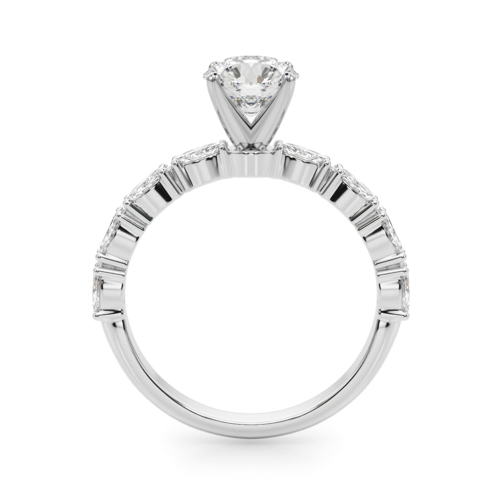 Elegant 14kt White Gold 1/2 Carat TW SI1-SI2 G-H Diamond Semi-Mount Ring