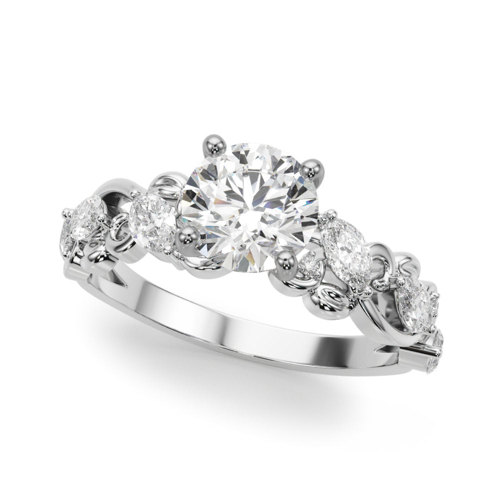 Elegant 14kt White Gold Diamond Engagement Ring - STYLE