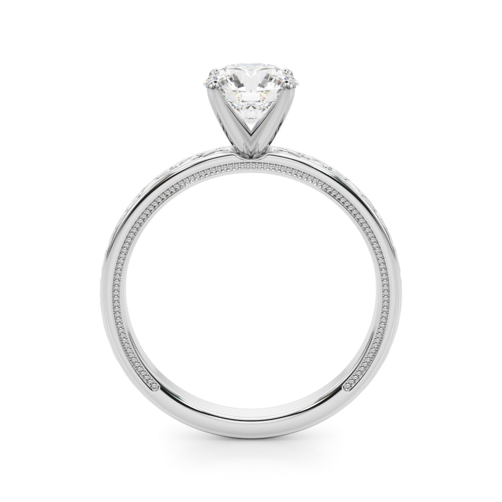 Exquisite 14kt White Gold Polished Blank Semi-Mount Ring - STYLE