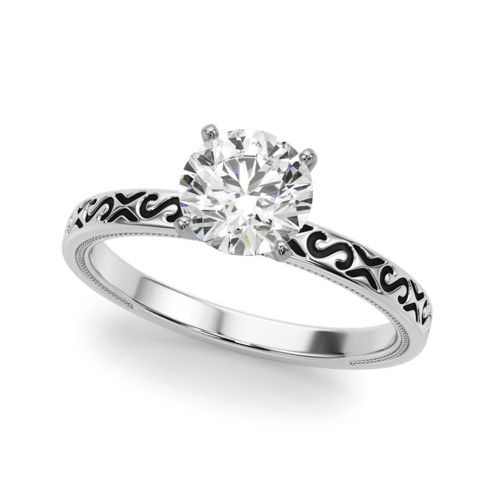 Elegant 14kt White Gold Ring Setting - Style