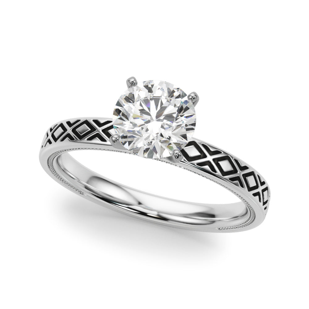 Elegant 14kt White Gold Ring Setting - Style