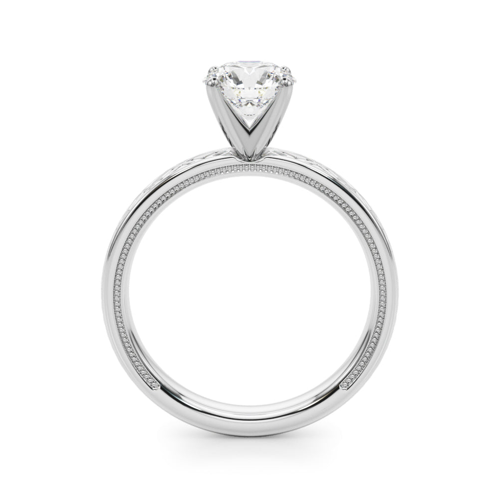 Elegant 14kt White Gold Ring Setting - Style
