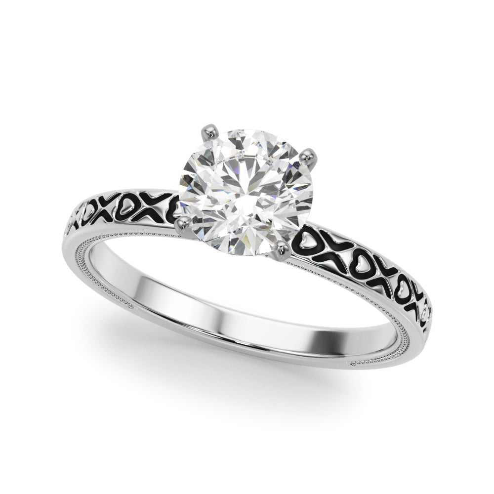 Elegant 14kt White Gold Engagement Ring - STYLE