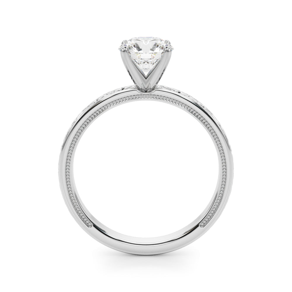 Elegant 14kt White Gold Engagement Ring - STYLE