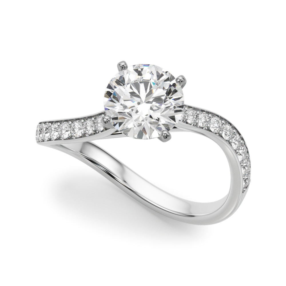 Elegant 14kt White Gold Semi-Mount Ring with 1/4 ct TW Diamond Accent (Style