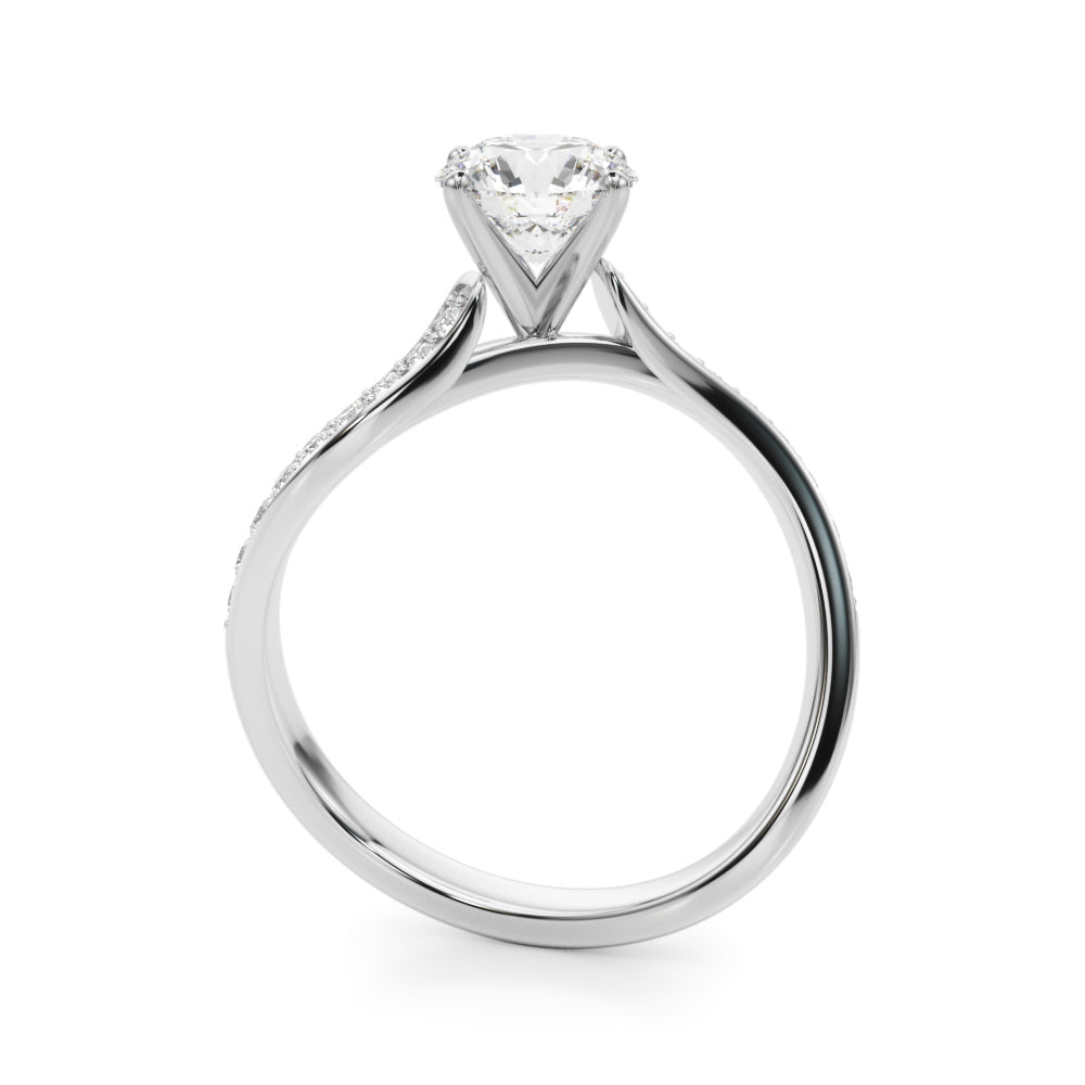 Elegant 14kt White Gold Semi-Mount Ring with 1/4 ct TW Diamond Accent (Style