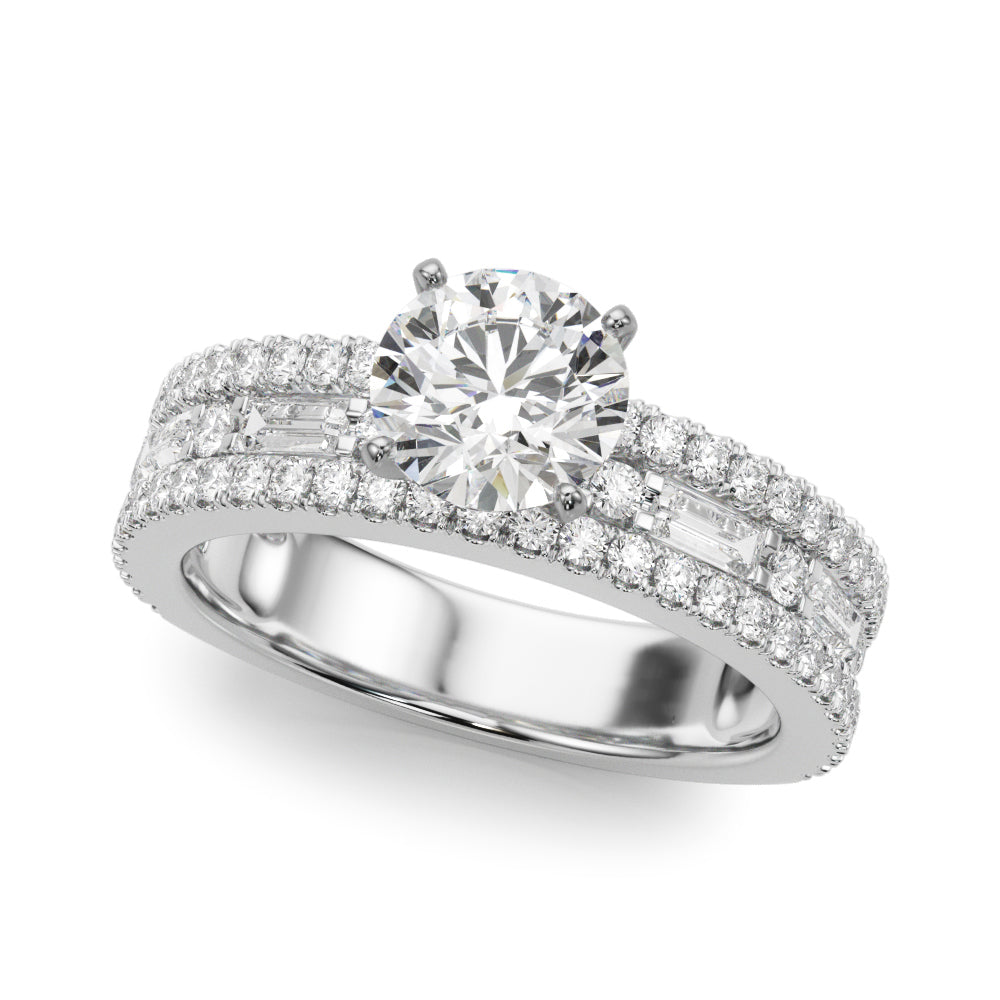 Exquisite 1 CTW Diamond Engagement Ring in 14k White Gold - Style