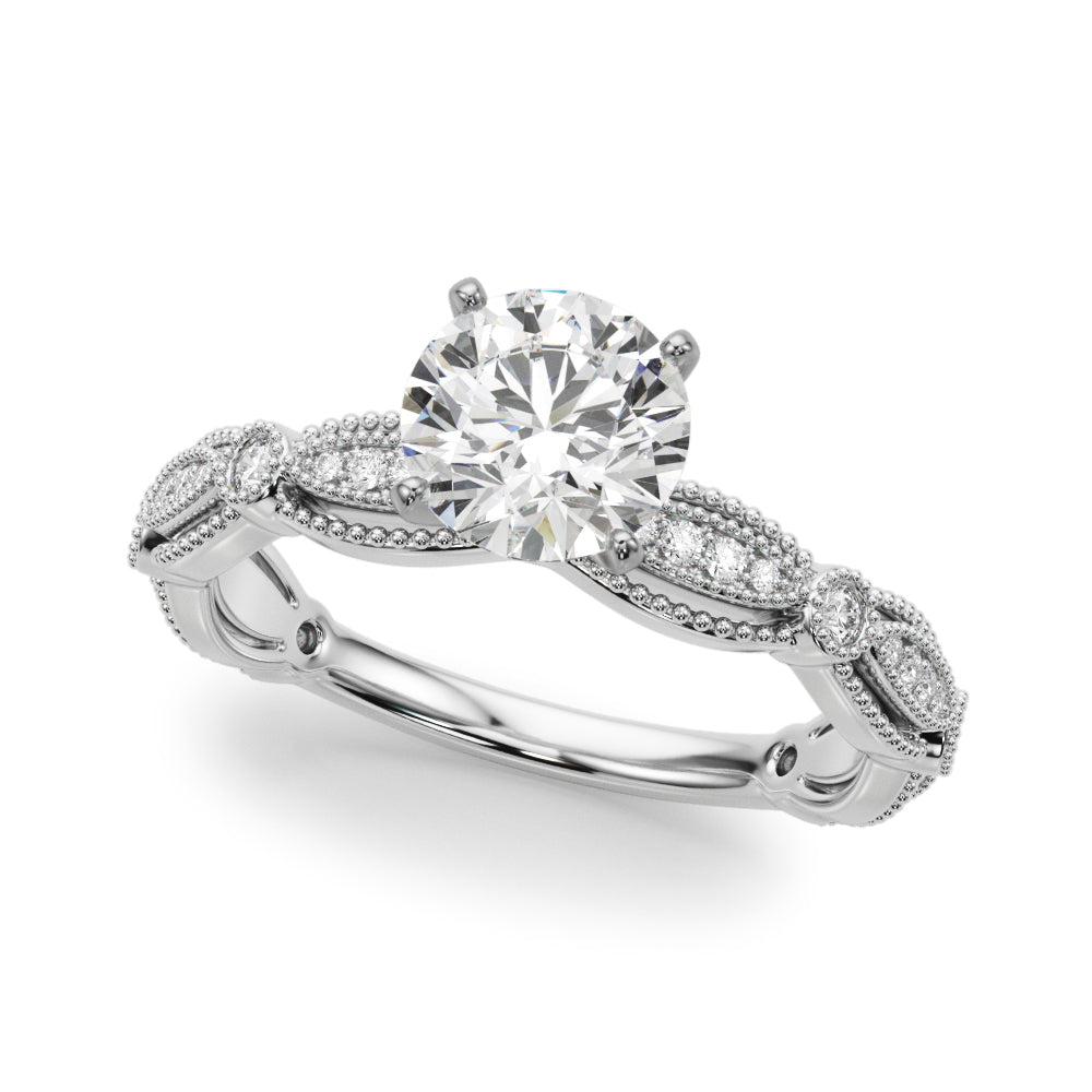 Elegant 14kt White Gold 1/5 ct tw Diamond Engagement Ring - Style