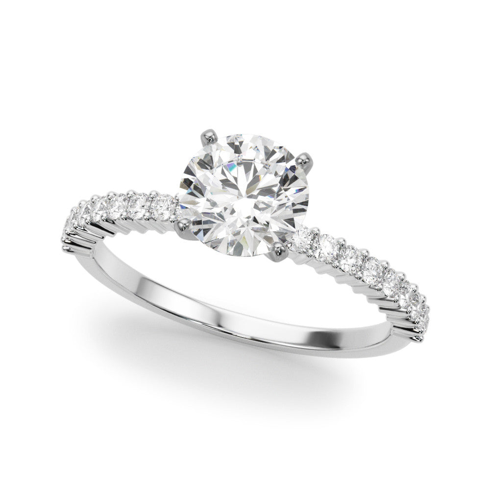 14k White Gold Engagement Ring - 1/4 CTW SI1-SI2 G-H Diamonds, Style