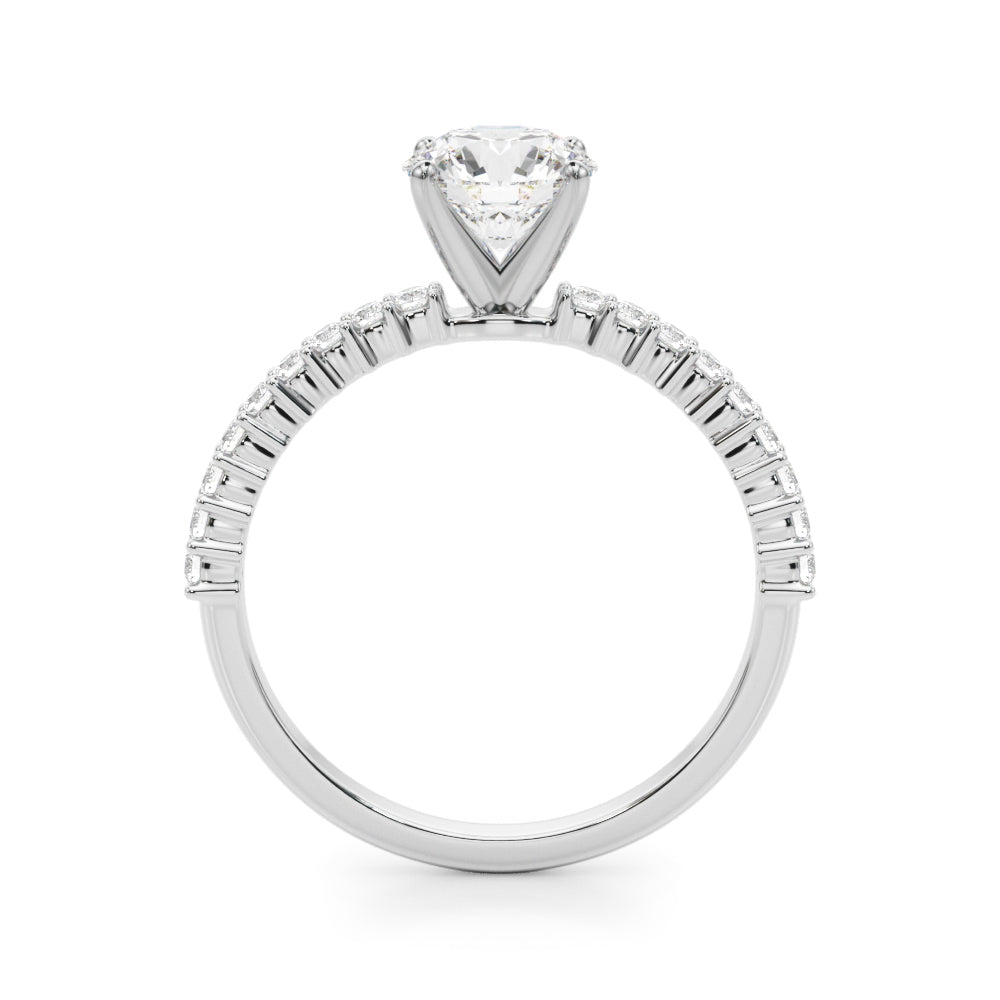 14k White Gold Engagement Ring - 1/4 CTW SI1-SI2 G-H Diamonds, Style