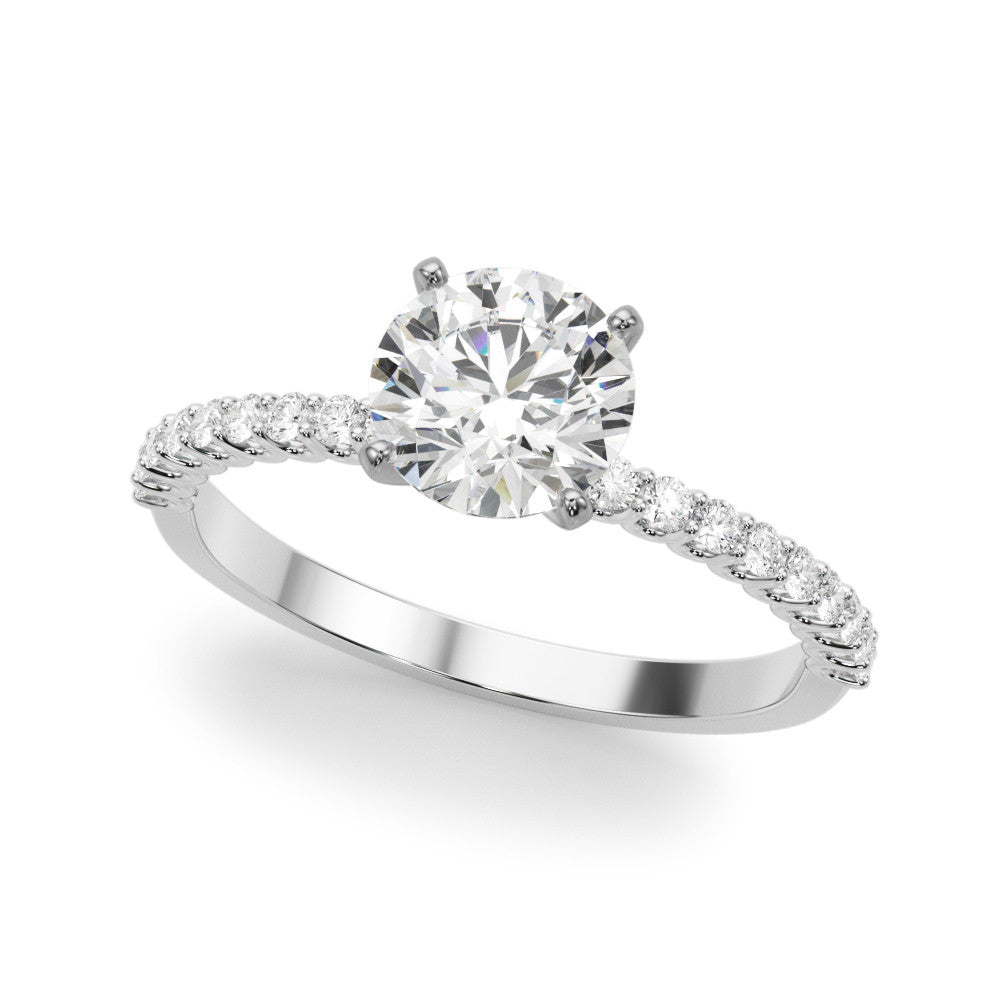 Elegant 14kt White Gold Engagement Ring with 1/4 CTW Diamonds - STYLE