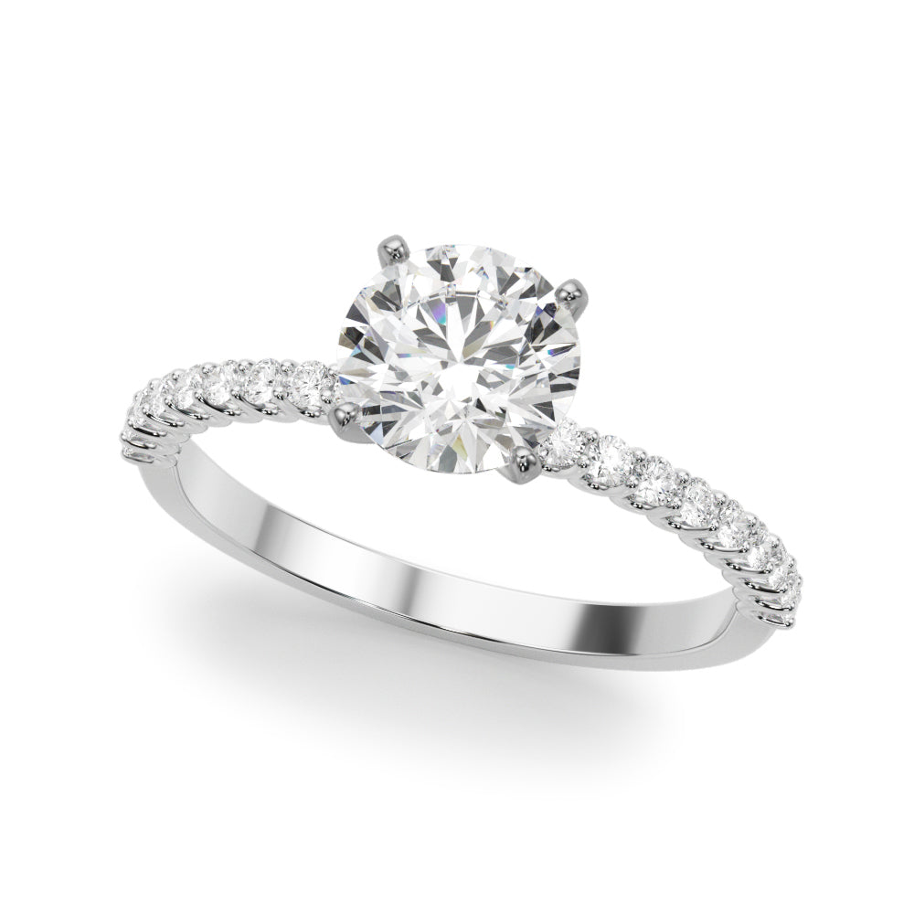 Elegant 14kt White Gold Engagement Ring with 1/4 CTW Diamonds - STYLE