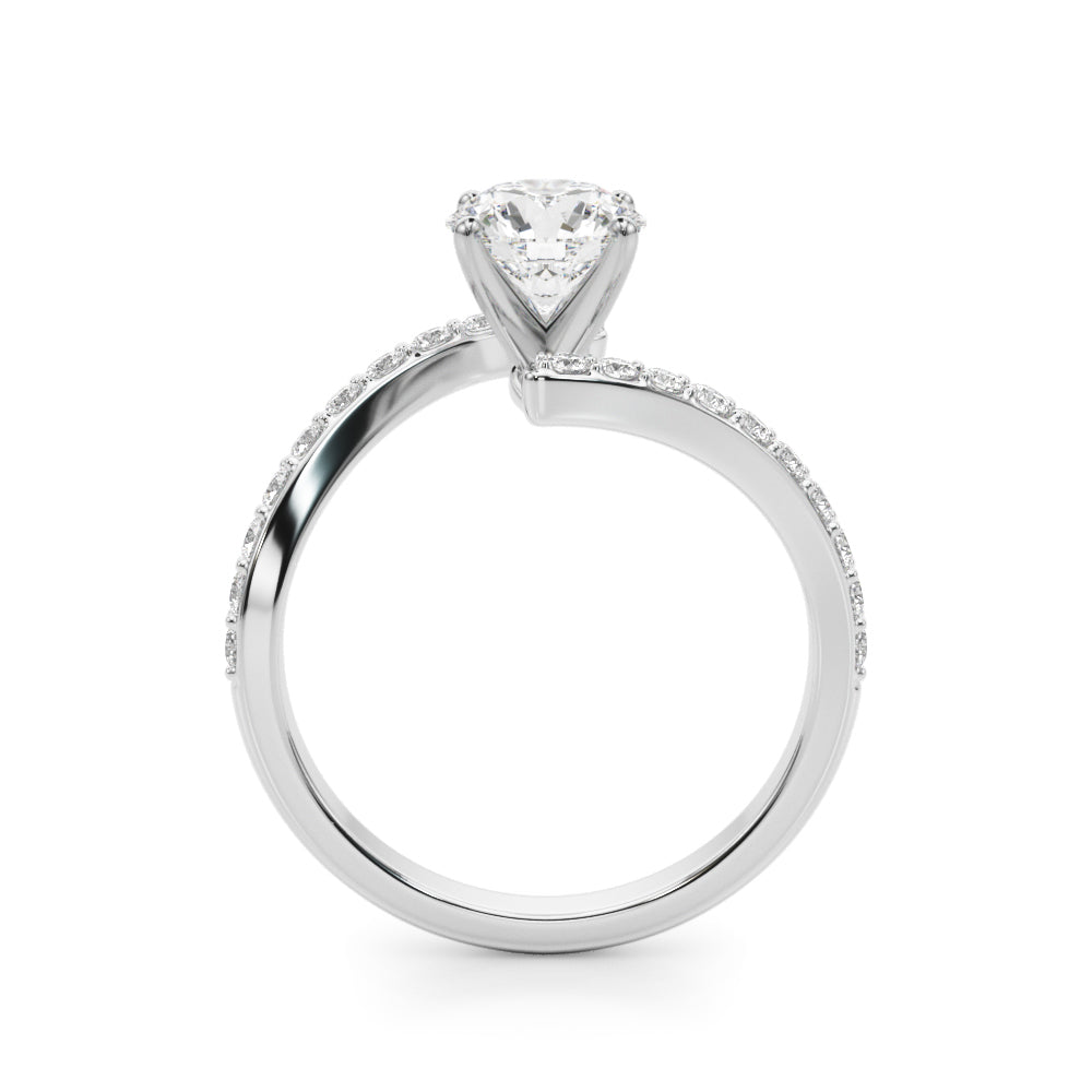 Elegant 14kt White Gold Semi-Mount Diamond Ring - STYLE