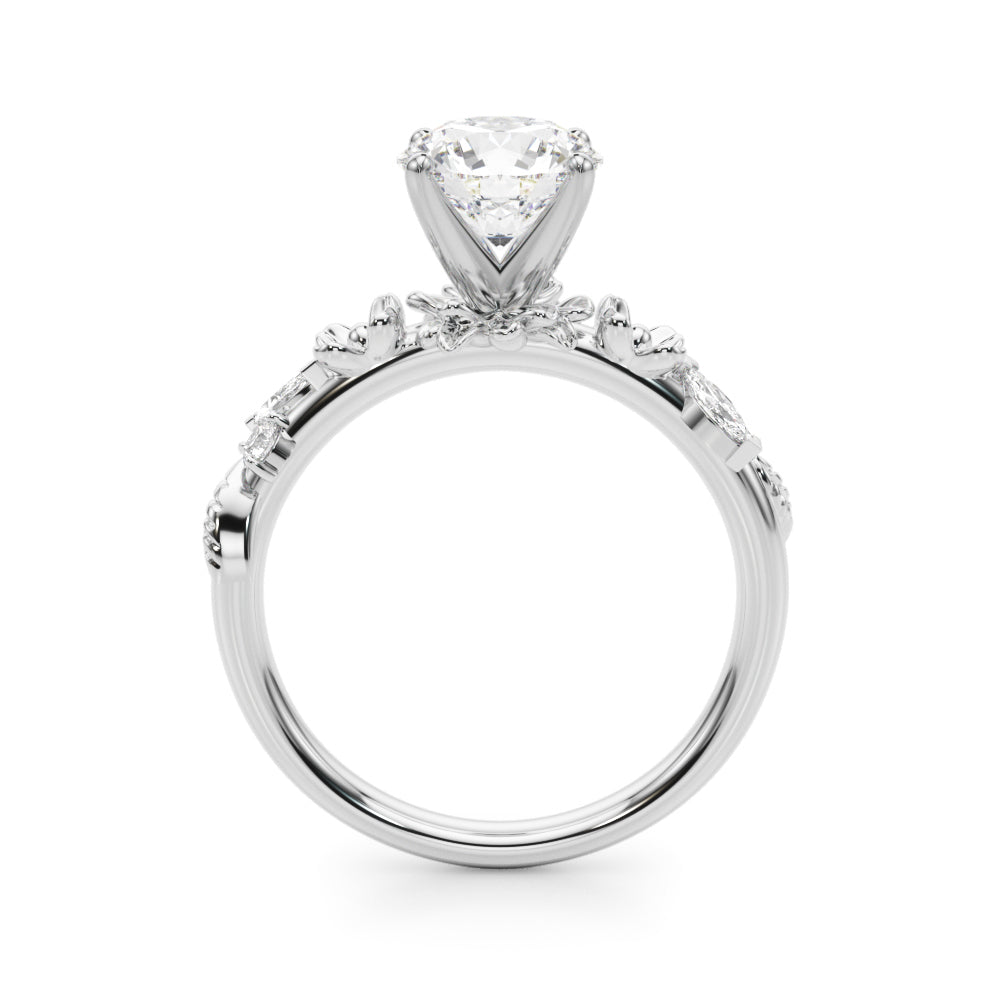 Exquisite 14kt Yellow Gold Flower Diamond Engagement Ring with 1/5 ct TW SI1-SI2 G-H Diamonds