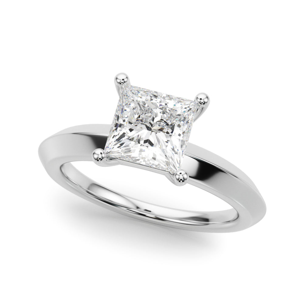Elegant Knife Edge Solitaire Engagement Ring - 1 Carat Square Cut