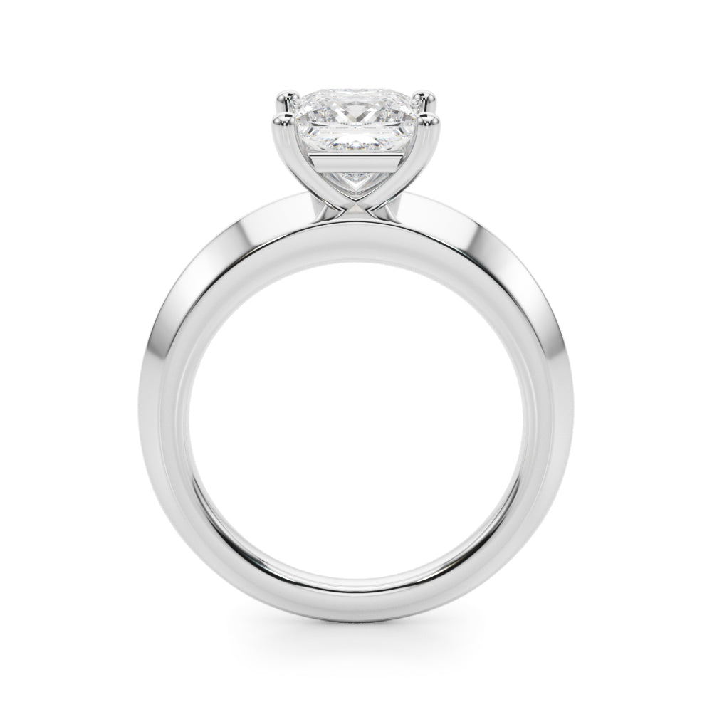 Elegant Knife Edge Solitaire Engagement Ring - 1 Carat Square Cut