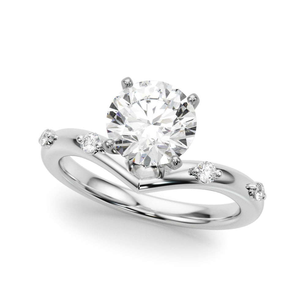 Exquisite Chevron Diamond Engagement Ring - A Timeless Symbol of Love
