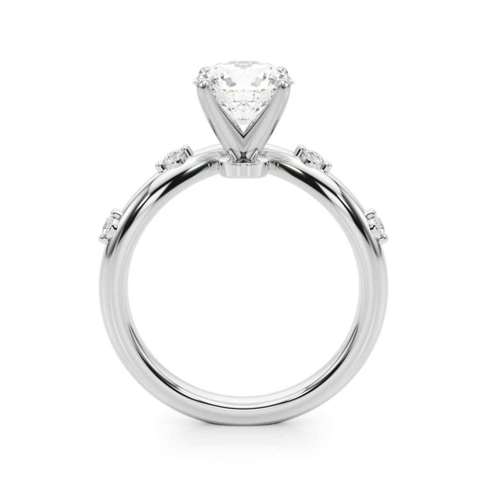 Exquisite Chevron Diamond Engagement Ring - A Timeless Symbol of Love