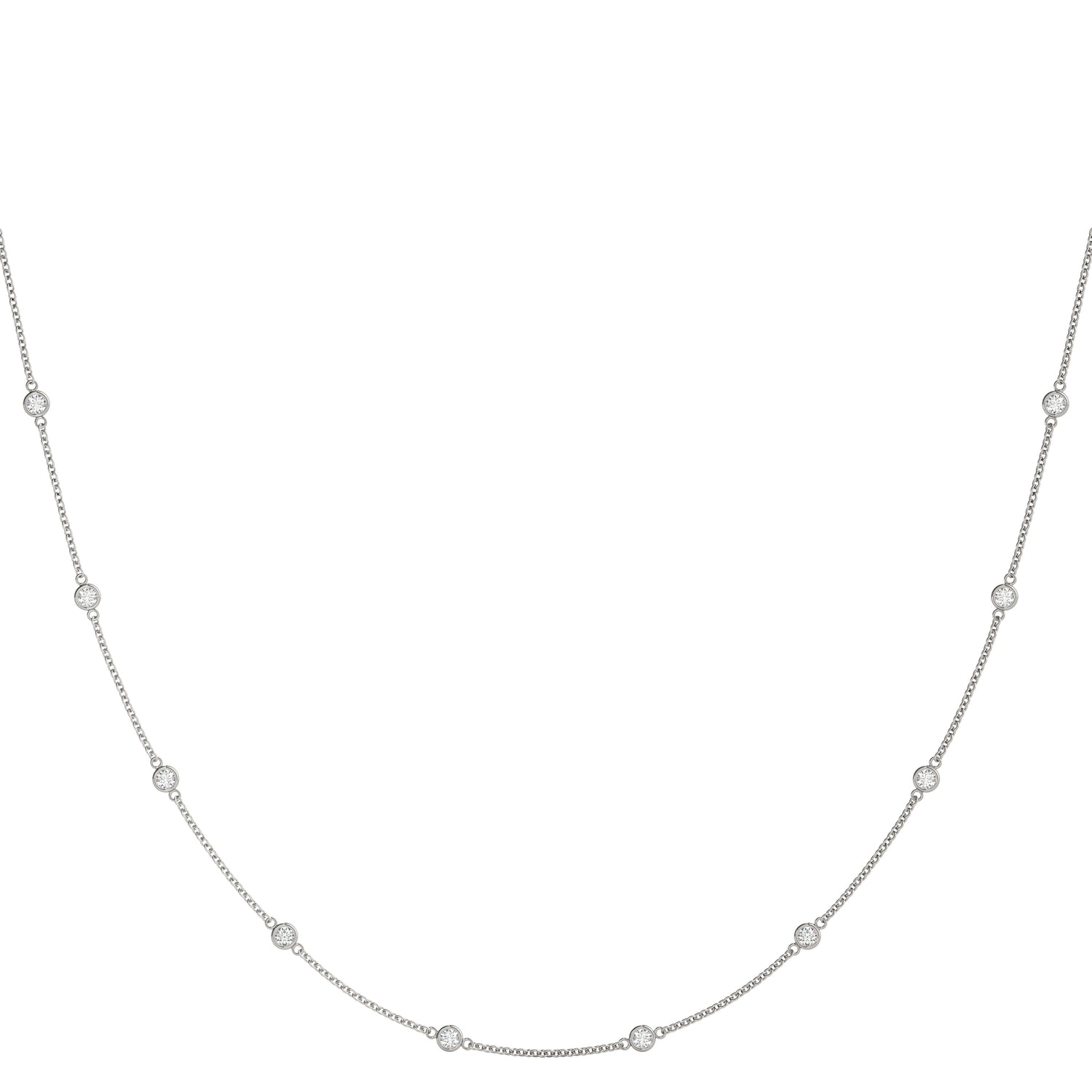 14kt White Gold Rope Chain Necklace - 1.4mm Width, 19" Length, 1.9 Dwt, 1 CTW VS1-VS2 F-G Diamonds