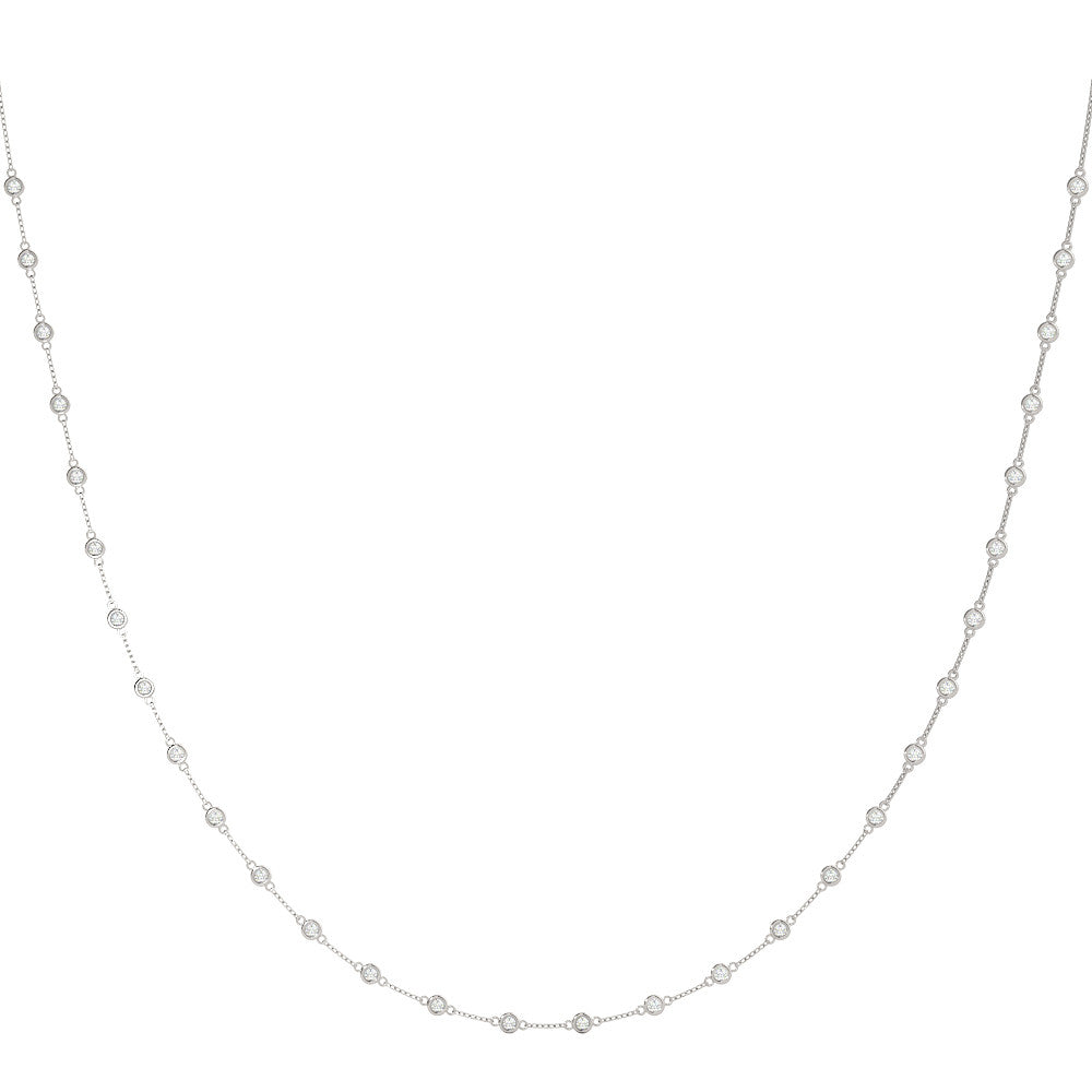 Elegant 1 1/5 CTW Diamond Solitaire Necklace in 14k White Gold - STYLE