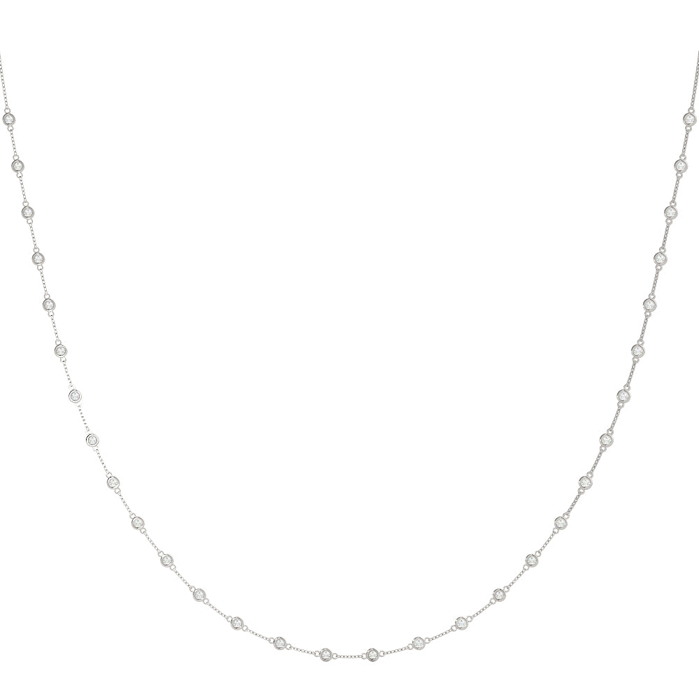 Elegant 1 1/5 CTW Diamond Solitaire Necklace in 14k White Gold - STYLE