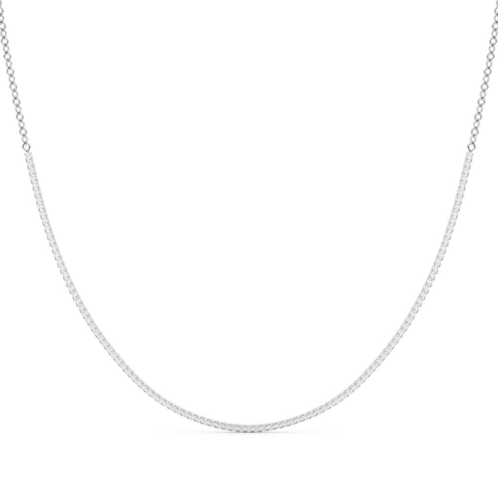 Exquisite 16-Inch 4-Prong 14kt White Gold Diamond Necklace (3 5/8 CTW)