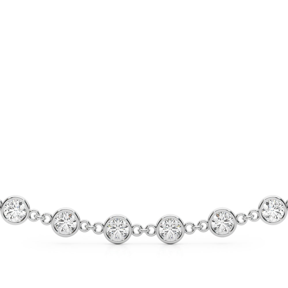 Elegant 17-Inch Diamond Paper Clip Necklace in 14k White/Yellow Gold