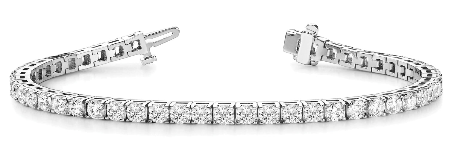 14kt White Gold 3 1/5 CTW Diamond Line Bracelet with 71 Round I1, H-I Quality Stones