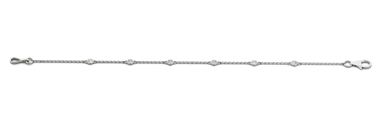 1 Row Diamond Chain Necklace in 14kt White Gold - 1/4 ct TW